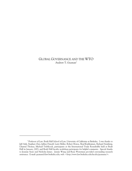 GLOBAL GOVERNANCE and the WTO Andrew T