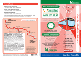 Service 120 Bus Timetable Coalville Markfield Leicester