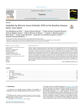 Snakebite by Micrurus Averyi (Schmidt, 1939) in the Brazilian Amazon Basin: Case Report