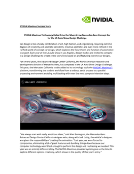 NVIDIA Maximus Success Story