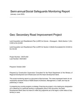 46375-002: Secondary Road Improvement Project