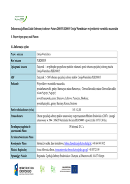 Dokumentacja Planu Zadań Ochronnych Obszaru Natura 2000