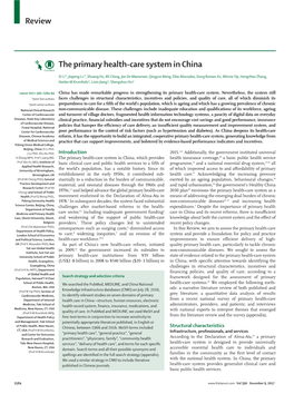 The Primary Health-Care System in China