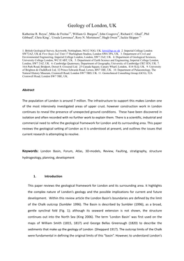Geology of London, UK