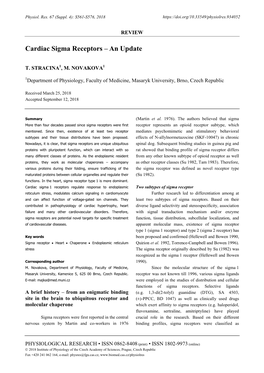 Cardiac Sigma Receptors – an Update