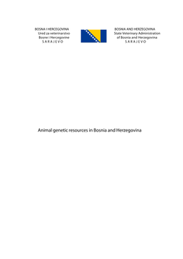 Animal Genetic Resources in Bosnia and Herzegovina