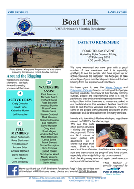 Boat Talk VMR Brisbane’S Monthly Newsletter