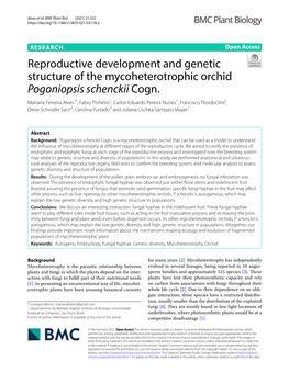 Reproductive Development and Genetic Structure of the Mycoheterotrophic Orchid Pogoniopsis Schenckii Cogn