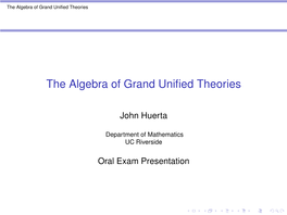 The Algebra of Grand Unified Theories