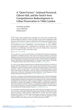 National Provincial, Gibson Hall, and the Switch from Comprehensive Redevelopment to Urban Preservation in 1960S London