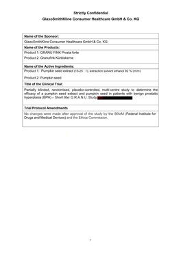 Strictly Confidential Glaxosmithkline Consumer Healthcare Gmbh