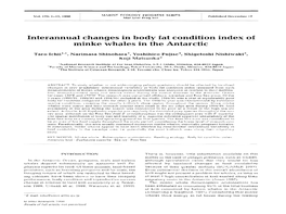 Interannual Changes in Body Fat Condition Index of Minke Whales in the Antarctic