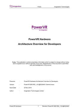 Powervr Hardware Architecture Overview for Developers