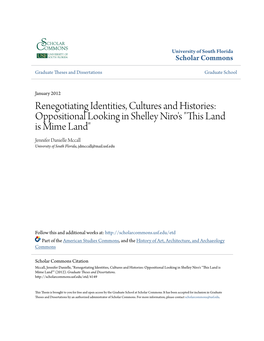 Renegotiating Identities, Cultures and Histories