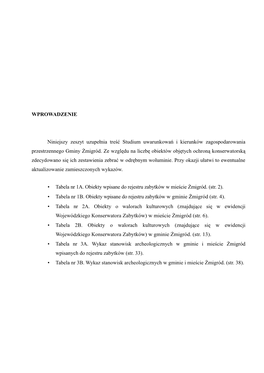 WPROWADZENIE Niniejszy Zeszyt Uzupełnia Treść Studium Uwarunkowań I Kierunków Zagospodarowania Przestrzennego Gminy Żmigr