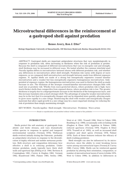 Microstructural Differences in the Reinforcement of a Gastropod Shell Against Predation