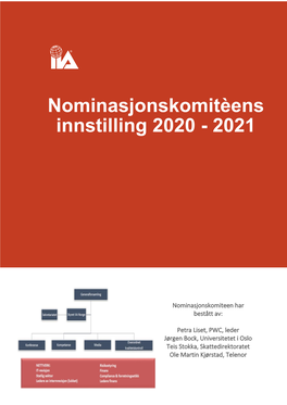 Nominasjonskomitèens Innstilling 2020