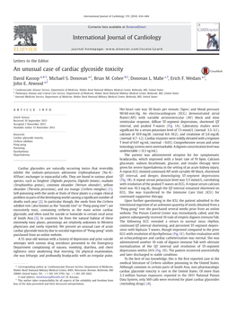 An Unusual Case of Cardiac Glycoside Toxicity