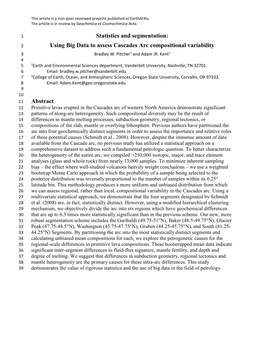 Statistics and Segmentation: Using Big Data to Assess Cascades Arc