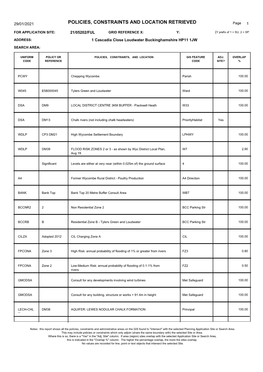 POLICIES, CONSTRAINTS and LOCATION RETRIEVED Page 1