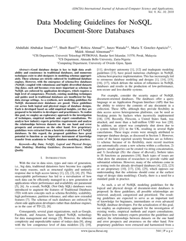 Data Modeling Guidelines for Nosql Document-Store Databases