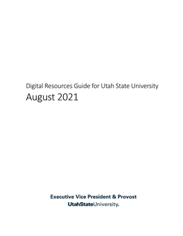Digital Resources Guide for Utah State University August 2021
