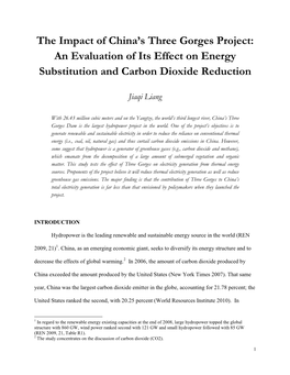 The Impact of China's Three Gorges Project