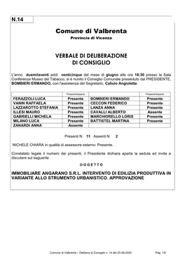 Comune Di Valbrenta Provincia Di Vicenza