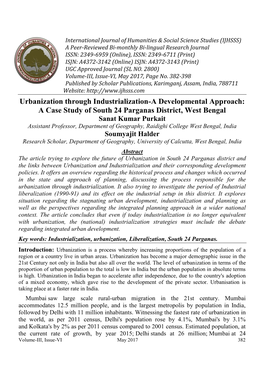 Urbanization Through Industrialization-A