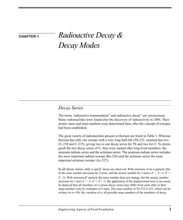 Radioactive Decay & Decay Modes