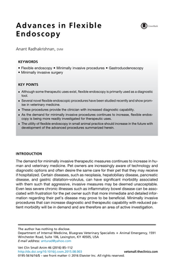 Advances in Flexible Endoscopy