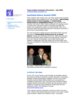 Newsletter - July 2009