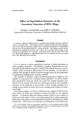 Effect of Superhelical Structure on the Secondary Structure of DNA Rings