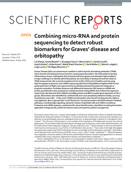 Combining Micro-RNA and Protein Sequencing to Detect Robust