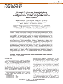 Flavonoid Profiling and Biosynthetic Gene Expression in Flesh and Peel