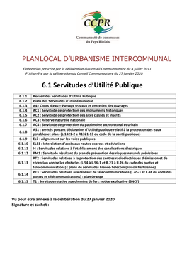 6.1 Servitudes D'utilité Publique