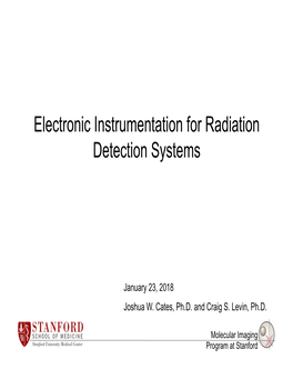 Electronic Instrumentation for Radiation Detection Systems