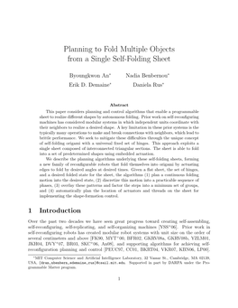 Planning to Fold Multiple Objects from a Single Self-Folding Sheet