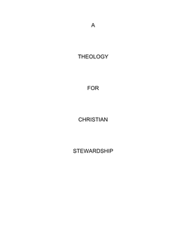 A Theology for Christian Stewardship