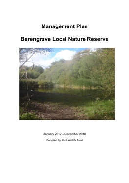 Management Plan Berengrave Local Nature Reserve