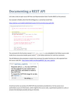 Documenting a REST API