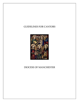 Guidelines for Cantors Diocese of Manchester