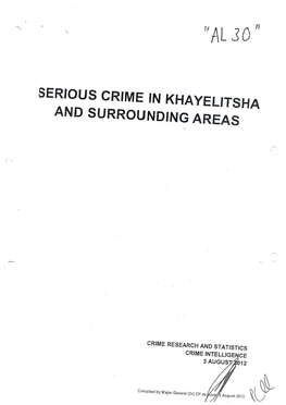 Serious Crime in Khayelitsha and Surrounding Areas