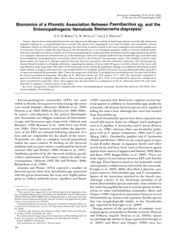 Bionomics of a Phoretic Association Between Paenibacillus Sp