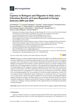 Leprosy in Refugees and Migrants in Italy and a Literature Review of Cases Reported in Europe Between 2009 and 2018