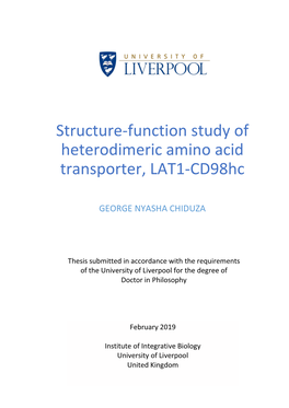 Structure-Function Study of Heterodimeric Amino Acid Transporter, LAT1-Cd98hc