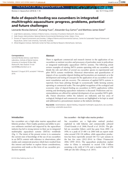 Feeding Sea Cucumbers in Integrated Multitrophic Aquaculture