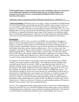 Determining the Occurrence and Range of Deroceras Hesperium On