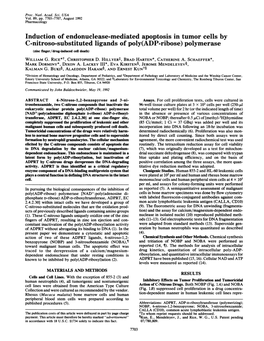 C-Nitroso-Substituted Ligands of Poly(ADP-Ribose) Polymerase (Zinc Rmger/Drug-Induced Cell Death) WILLIAM G