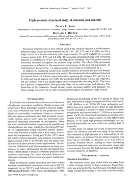 High-Pressure Structural Study of Dolomite and Ankerite